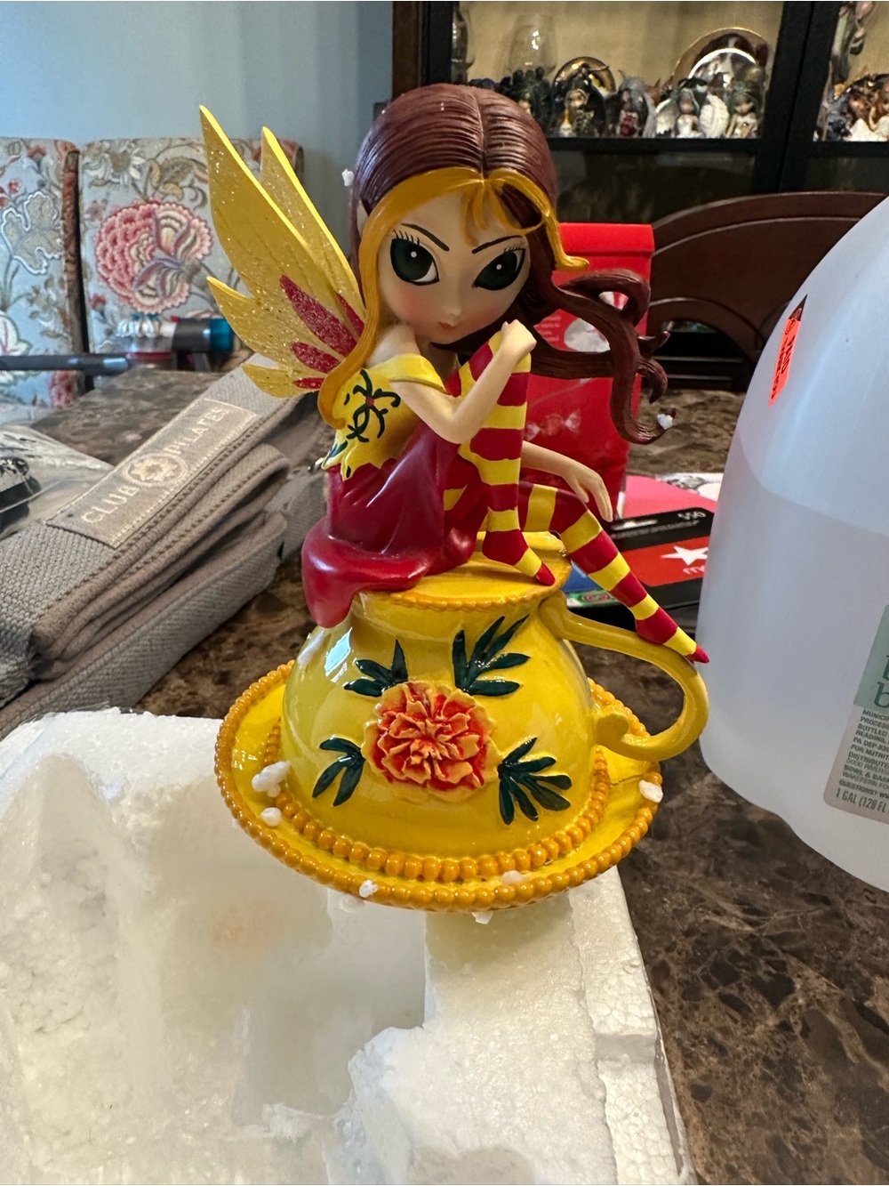 Jasmine becket Griffith Decorative Yellow Fairy Teacup Figurine -